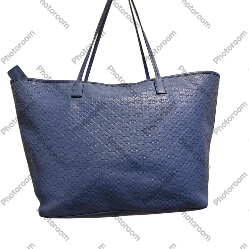 KATE SPADE PENN PLACE EMBOSSED MARGARETA TOTE BLUE COLOR